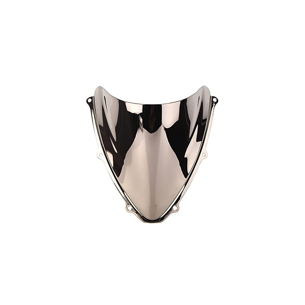 Motorcycle Double Bubble Windshield Windscreen Windproof/Fit For Suzuki K6 Gsxr600 Gsxr750 Gsxr 600 750 2006 2007 Motorcycle Parts (Color : Plating) 9339159250242