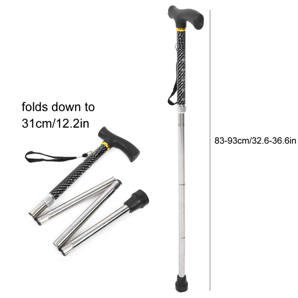 Adjustable Foldable Aluminum Walking Cane Crutch 83-93cm for Hiking