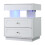 Living And Home Modern 3-Drawer Bedside Table with RGB Lighting, White 4