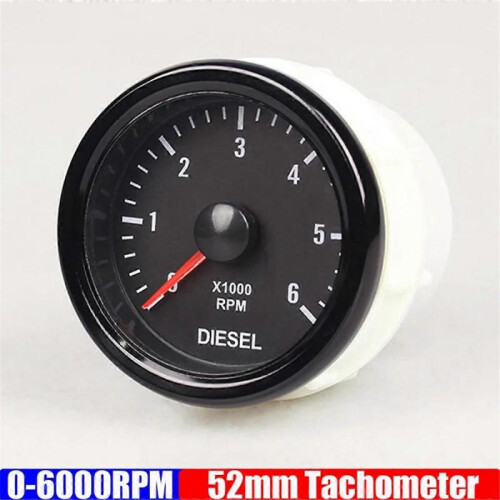 2inch 52MM 0-6000 RPM Tachometer Backlight Tacho Meter Electrical ...