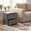 Living And Home 2-Drawer Wooden Nightstand Bedside Table in Grey 2
