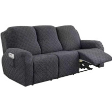 3-Seater Stretch Recliner Chair Cover Dark Grey