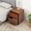 Living And Home 2-Drawer Wooden Nightstand Bedside Table in Walnut Colour 2