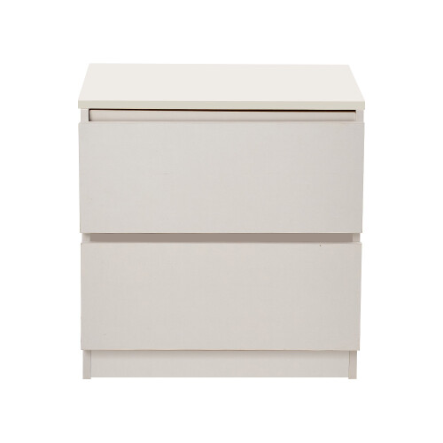 Living And Home 2-Drawer Wooden Nightstand Bedside Table in White 2