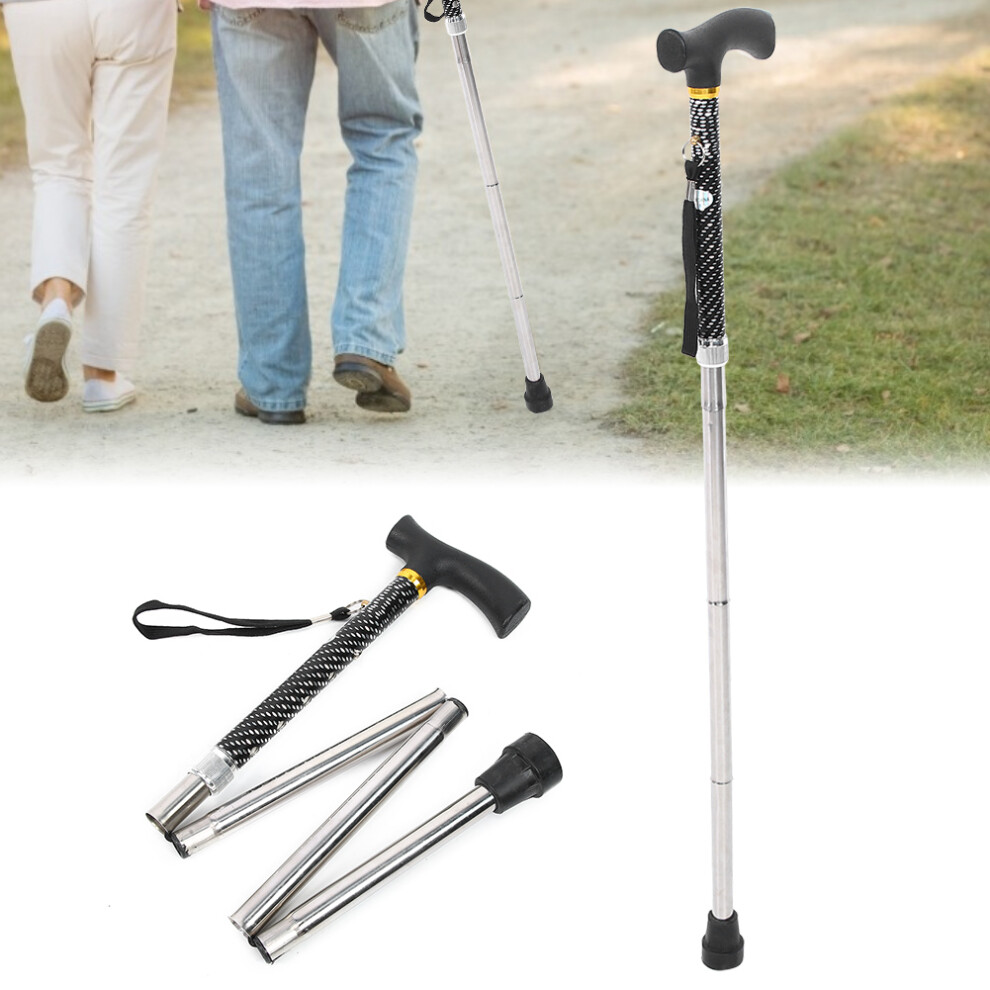Adjustable Foldable Aluminum Walking Cane 83-93cm for Seniors & Hiking