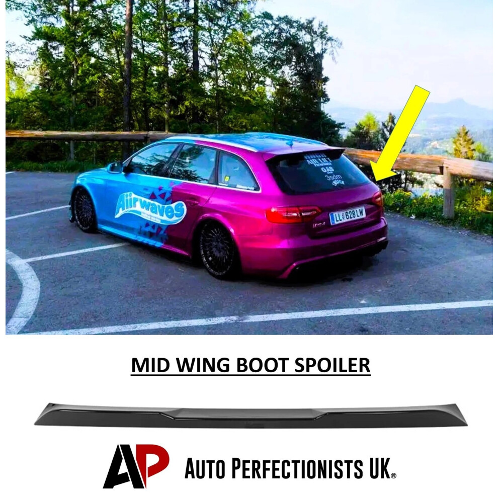 For Audi A4 B8 Avant Estate Rear Boot Spoiler Black 5056884808787