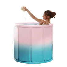 Folding Bathtub - Portable Design, Space Saving | Outdoor Bath Tub with Structure Hotel Travel Camping Home Use for Full Body for Elderly Kids in Cua