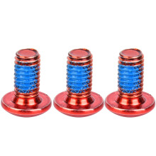 Fahrradzubehör: 12 rote Stahl-Disc-Bremsscheiben-Schrauben T25 Set