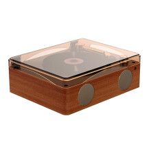 Retro CD Player Bluetooth 5.0 Rechargeable Built-in Speaker Portable Music Player USB HiFi Player with Infrared Remote B Brown