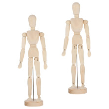 2 Pezzi Decorazione Marionetta Articolata In Legno Grezzo Fai Da Te