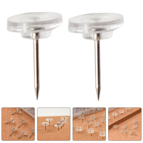 50 Unidades Tachinhas Transparentes Com Cabeça De Plástico Para 2