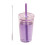Thin Strong Protan Glass With Drinking Straw For Gym-Purple 1