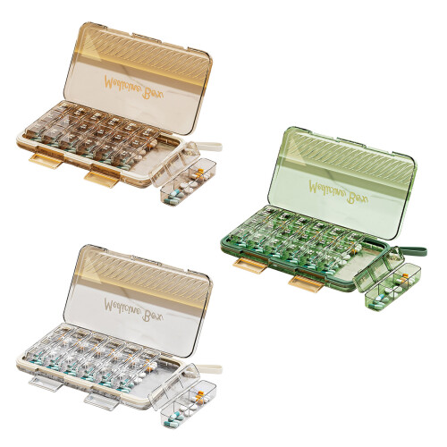 Weekly Bolus Planner Clear Plastic 7 Day Braille Label-Coffee 2