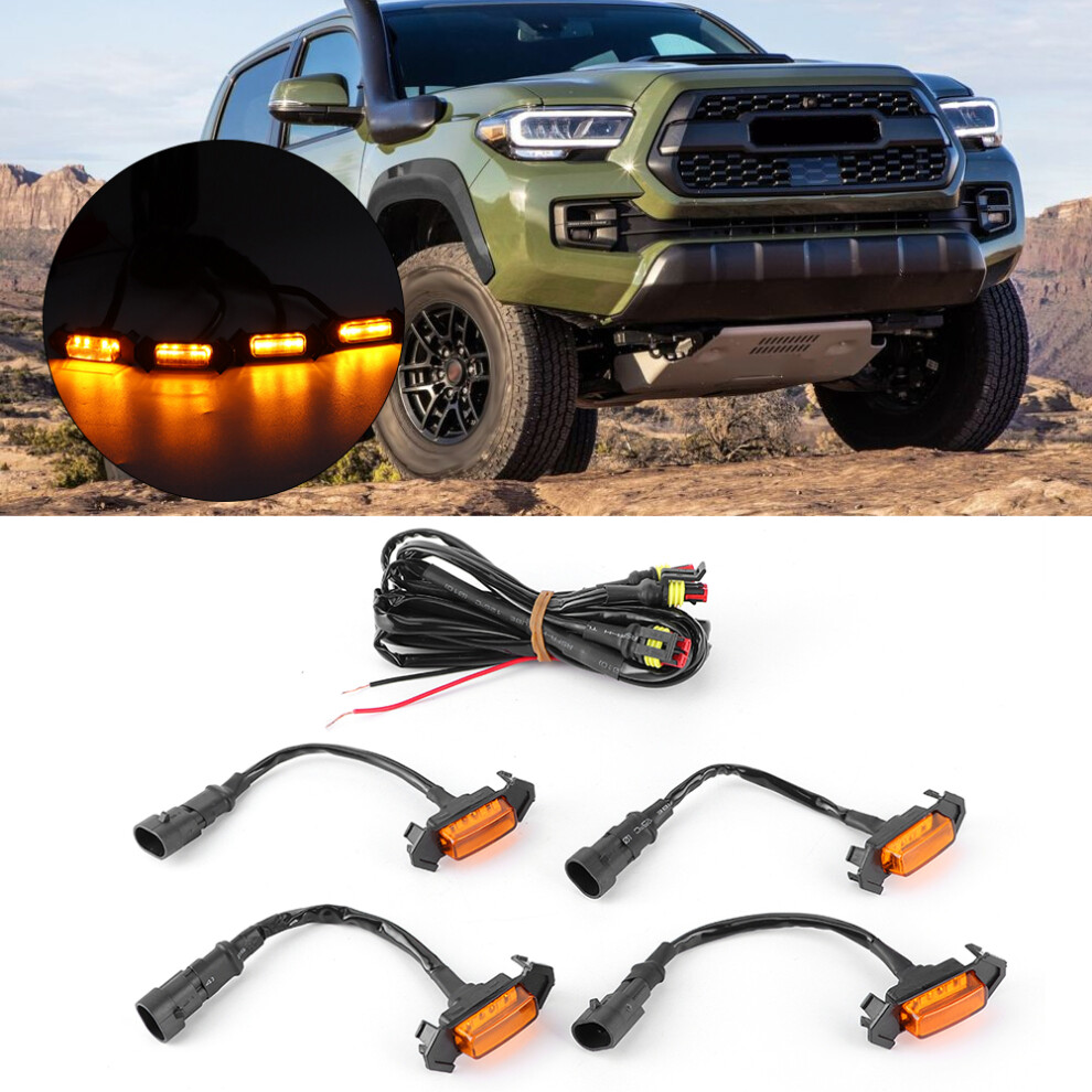 4Pcs 12V Car Led Grille Kit For Toyota Tacoma 2016Â2020 Lens Light/Yellow 4021361832297