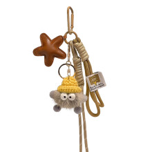 Star Doll Braided Keychain Bag Charm Car Keychain Hanging-Brown