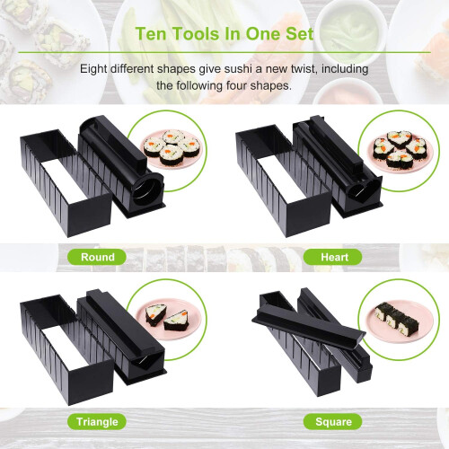 Σετ Sushi Chef Deluxe, 10 τεμάχια, συμπεριλαμβανομένης αντικολλητικής σπάτουλας και 1
