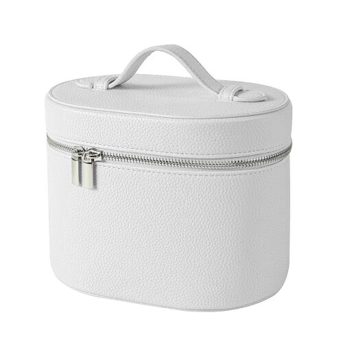 Leather Cosmetic Bag Makeup Bag Portable Storage Bag-White