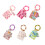 Multipurpose Bohemian Style Keychain Beaded PU-light pink 2