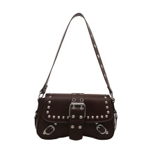 Hobos Bag Leather Crossbody Handabgs Trendy Clutches-Coffee