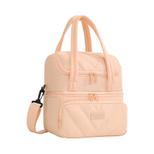 Double Layer Insulated Thermal Lunch Bag Outdoor Picnic-Pink