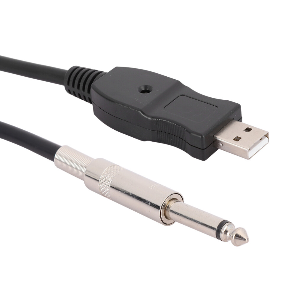 Portable Guitar Usb Audio Cable 300Cm Metal Plastic Black 8741361836045