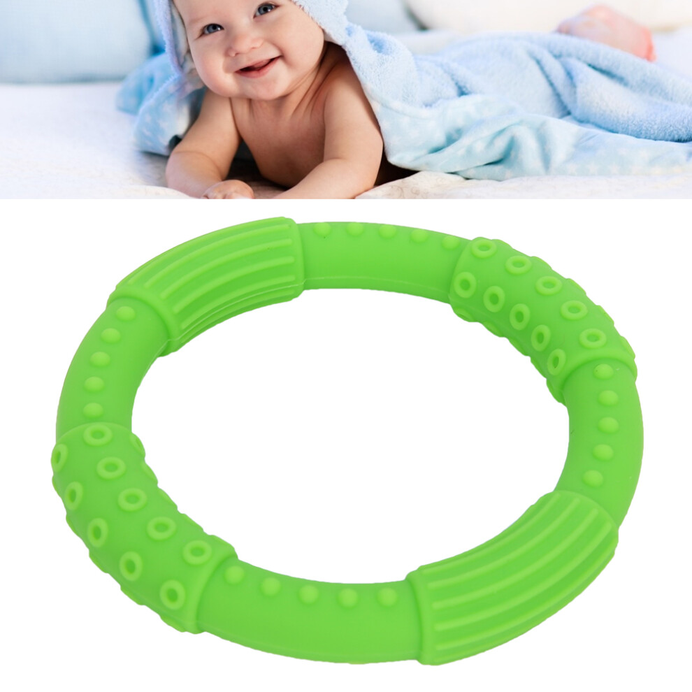 Green Silicone Baby Teether, Soothing Chewing Toy, Multiple Colors