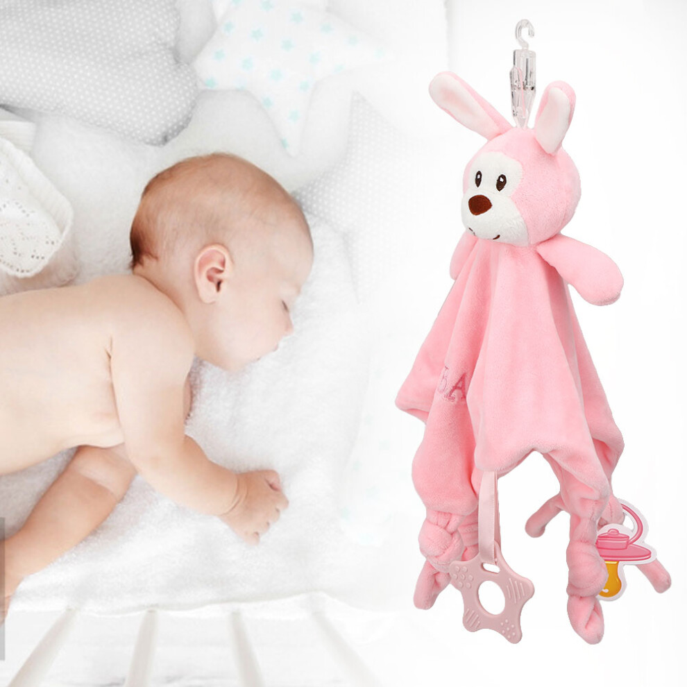 Baby Newborn Comforter Rabbit Plush Toy With Soft Towel Blanket Pink