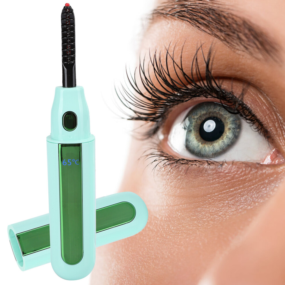 Green Electric Eyelash Curler Usb Rechargeable 450Mah Long Lasting