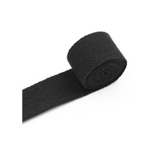 25mm 38mm Wide Cotton Webbing, 5 Meters Canvas Cotton Webbing for Backpacks Sewing (25MM, Black) 25MM Black