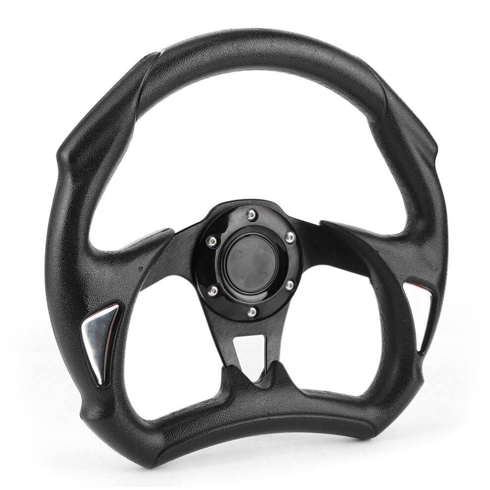 320Mm Pvc Car Sport Steering Wheel With Horn Button Universal Black 4691361847036