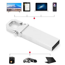 Graues Metall-U-Disk 4GB USB 2.0 Speicherstick Mini mit Schnalle Tragbar