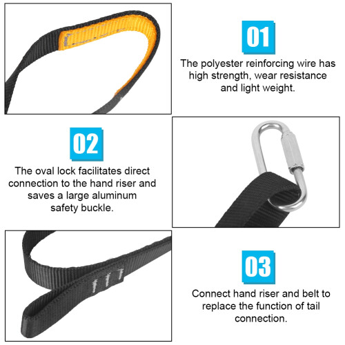 Outdoor Polyester Foot Ascender Loop Sling Belt 80-140cm, 0.7in 2