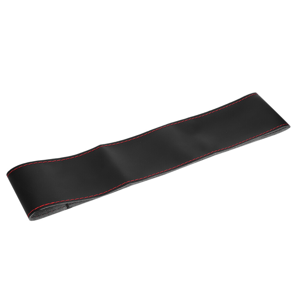 Microfiber Leather Steering Wheel Cover 38Cm/15In Universal Diy Fit Black/Red 5031361850749