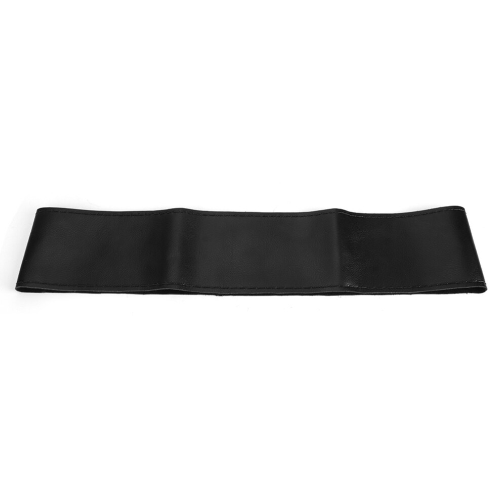 Leather Steering Wheel Cover Kit 38Cm Universal Hand Sewing Black 4941361850810