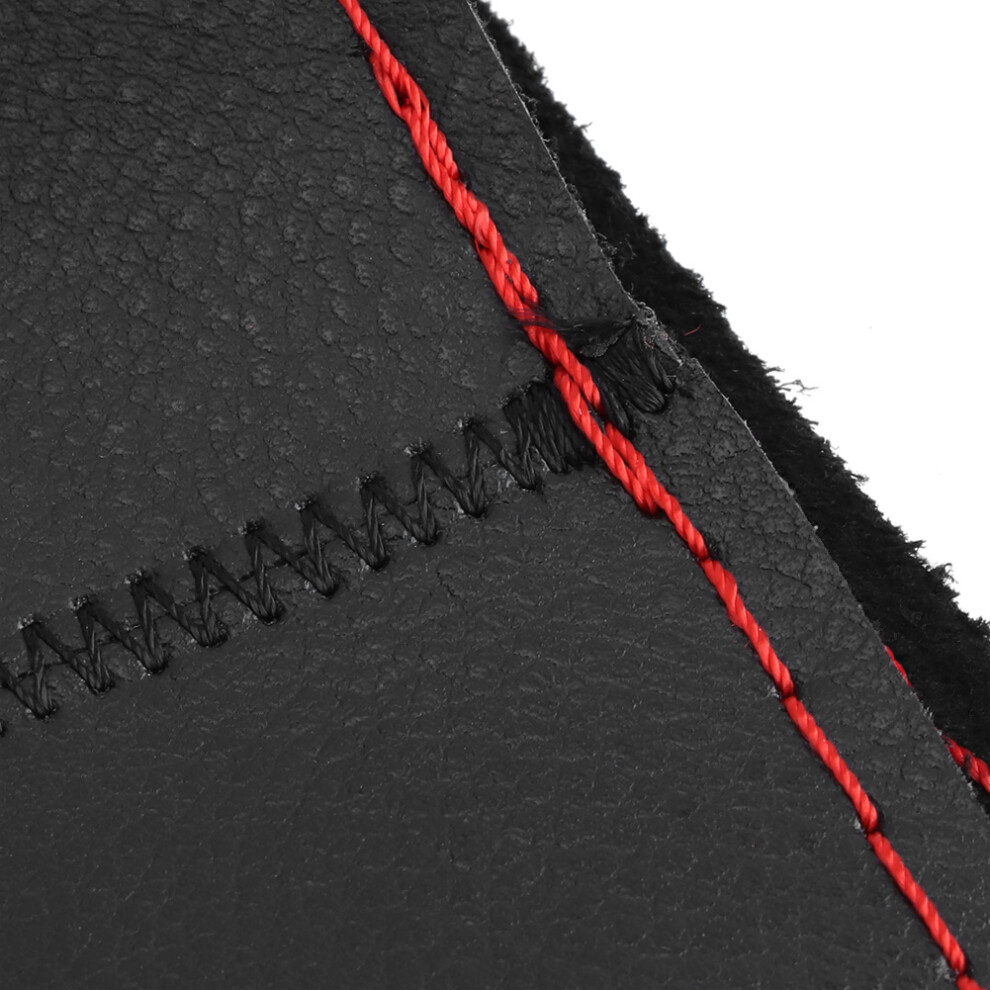 Leather Car Steering Wheel Cover Needle Thread Kit Hand Sewing Diy Black/Red 9341361850967
