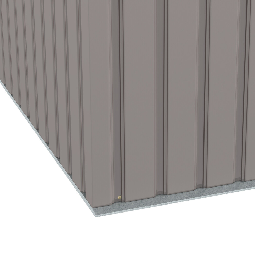 9x4FT Metal Garden Shed Light Grey - Corrugated Steel Outdoor Storage with Ventilation and Doors-image-OPC-PMZKWP2-NEW