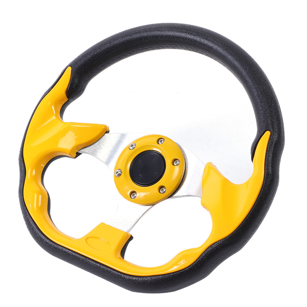 320Mm/12.5In Car Sport Steering Wheel With Horn Button Aluminum Pvc Universal 7901361852044