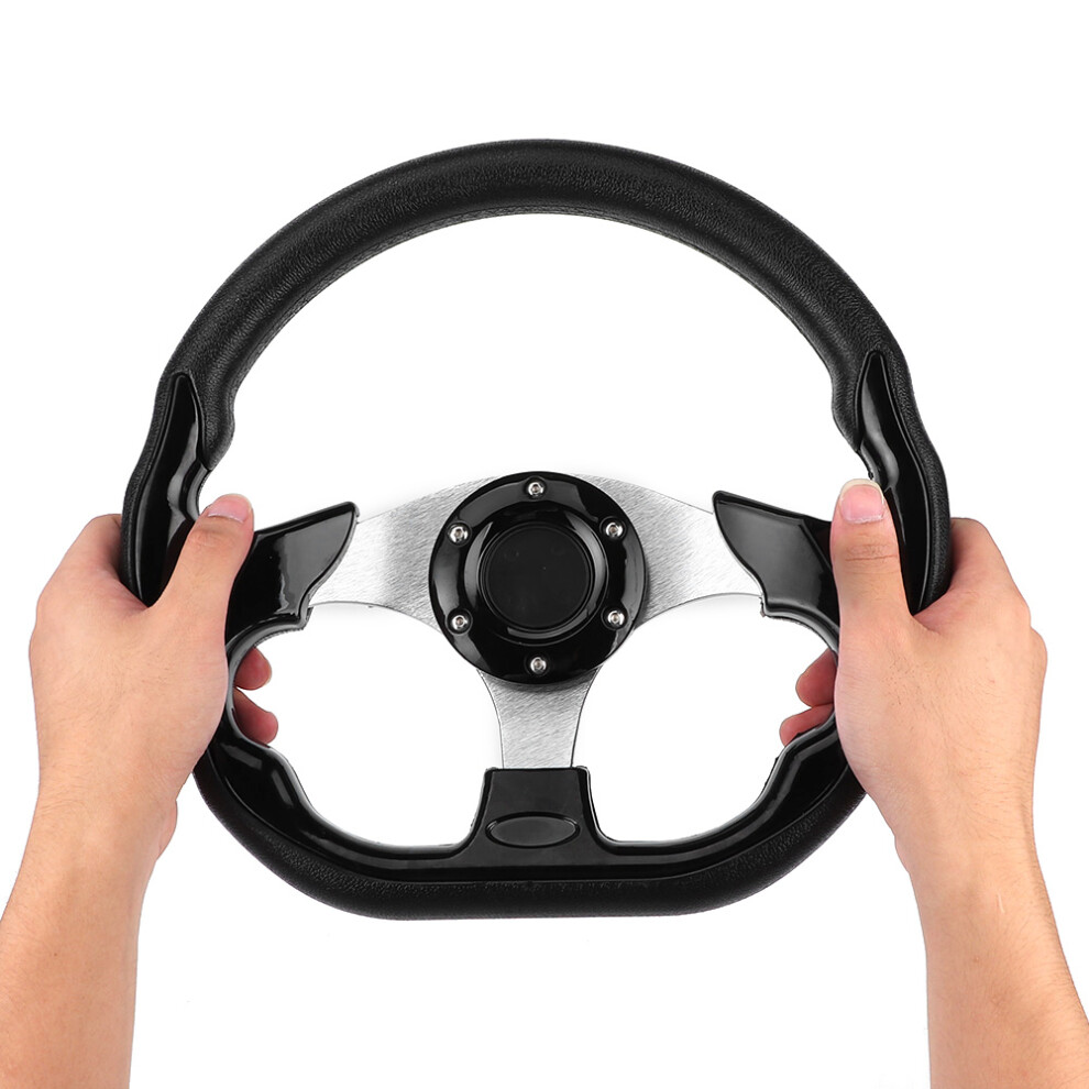 320Mm Glossy Racing Car Drifting Steering Wheel Universal Black 7891361852079