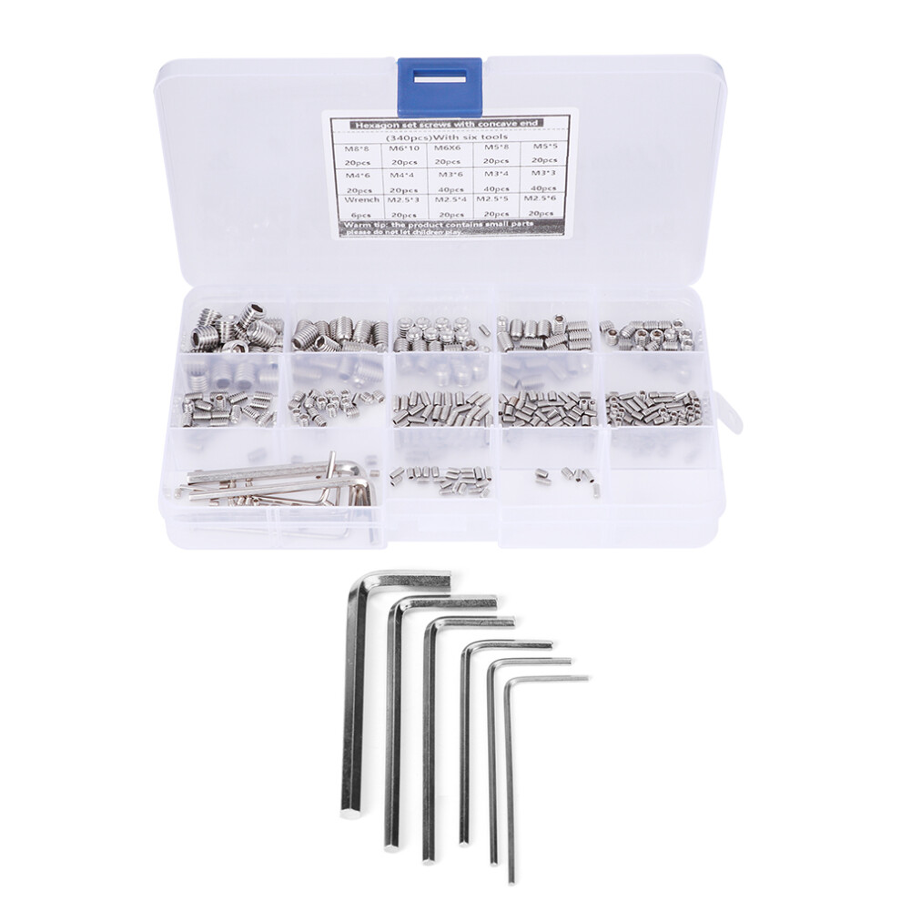 340Pcs Stainless Steel Hex Adapter Kit For Aluminum Profiles, M2.5âM8 7901361852310