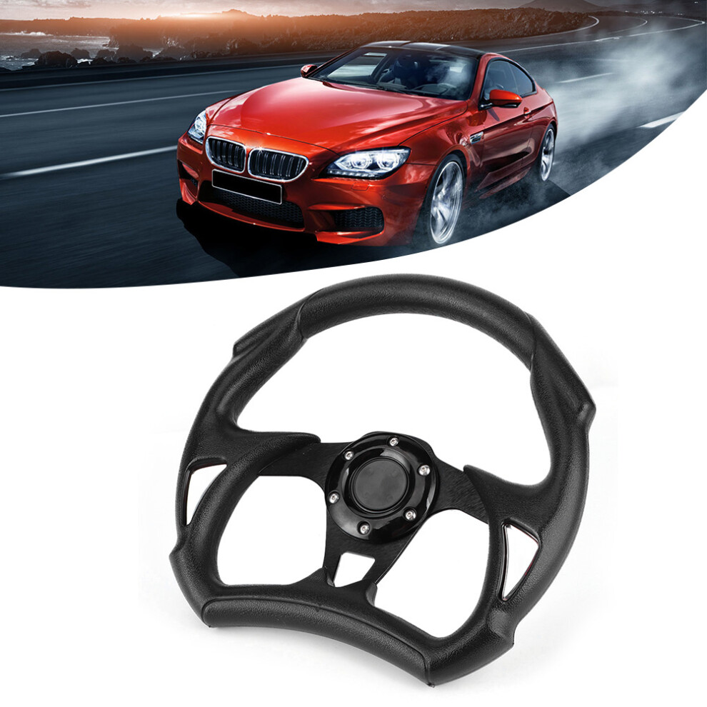 Car Sport Steering Wheel 320Mm Pvc Aluminum Universal Modified Black 4371361852109
