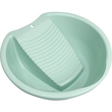 Handwaschbecken, kompaktes Waschbecken aus strapazierfähigem Material, benutzerfreundliches, rutschfestes Waschbecken mit integriertem Waschbrett