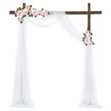 Kreukvrije tule stof voor trouwboog, zachte, zijdeachtige, doorschijnende achtergrondgordijn voor een elegante presentatie
