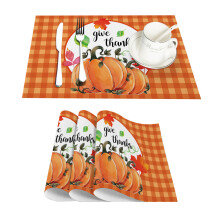 Encantadora decoração de outono, rústica e amarela, caminho de mesa de fácil manutenção, estampa de abóboras, mistura de linho, ideal para