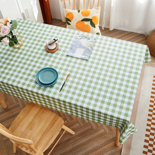 Waterproof Vinyl Tablecloths, Non-Slip Flannel Backing, Wipeable Surface Plastic Table Cover for Kitchen Dining Table 2
