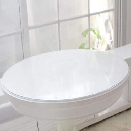 Plastic Table Cover for Kitchen Table, Heat Resistant Clear Protector with Easy Clean Surface, Anti-Scratch Multi-Purpose Table Mat Thick PVC Durable 1
