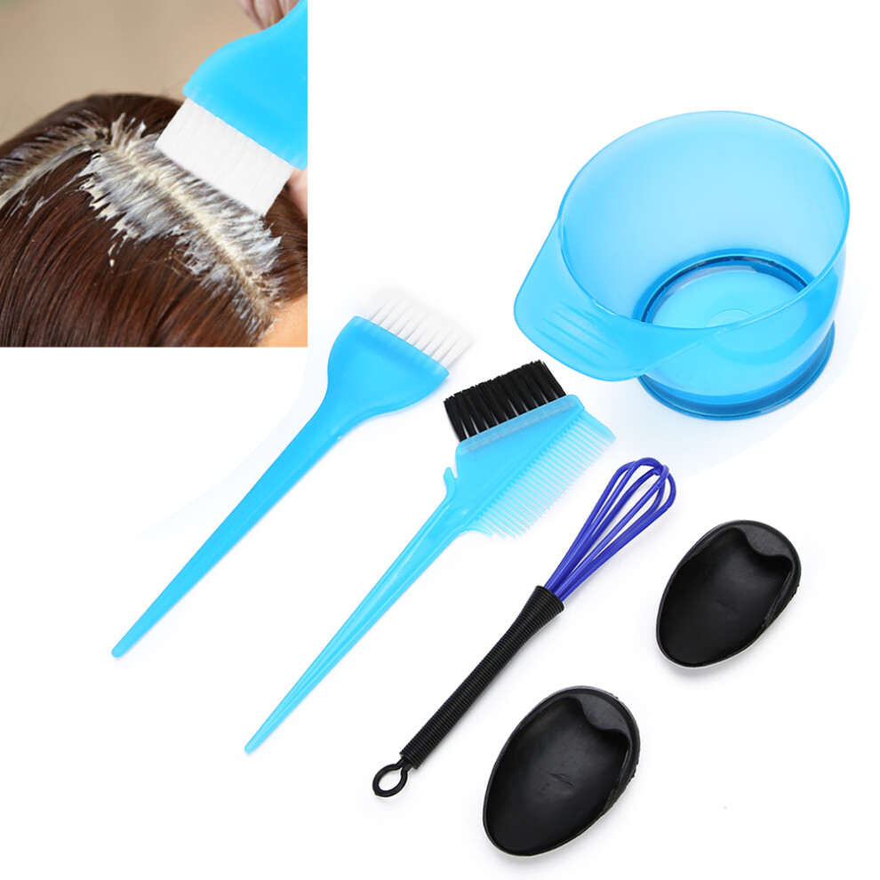 Blue Hair Dyeing Brush & Mixing Bowl Anti-Slip Salon Tool