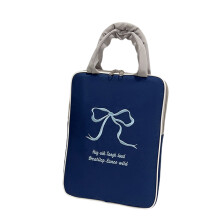 Sweet Bowknot Laptop Sleeve Case,Small/Large Laptop-Blue small