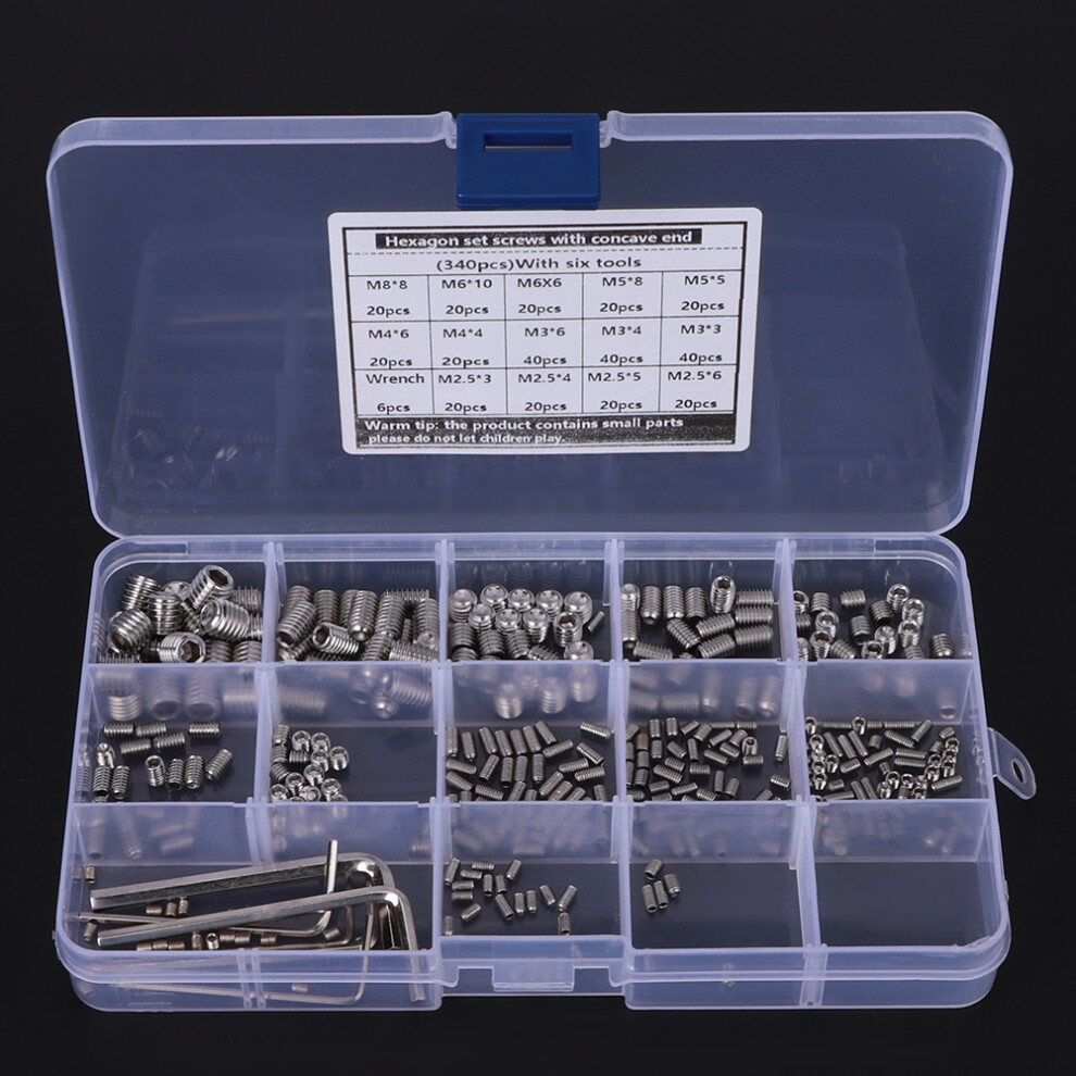 340Pcs Stainless Steel Hex End Adapter Kit For Aluminum Profiles With Wrench 8421361857348