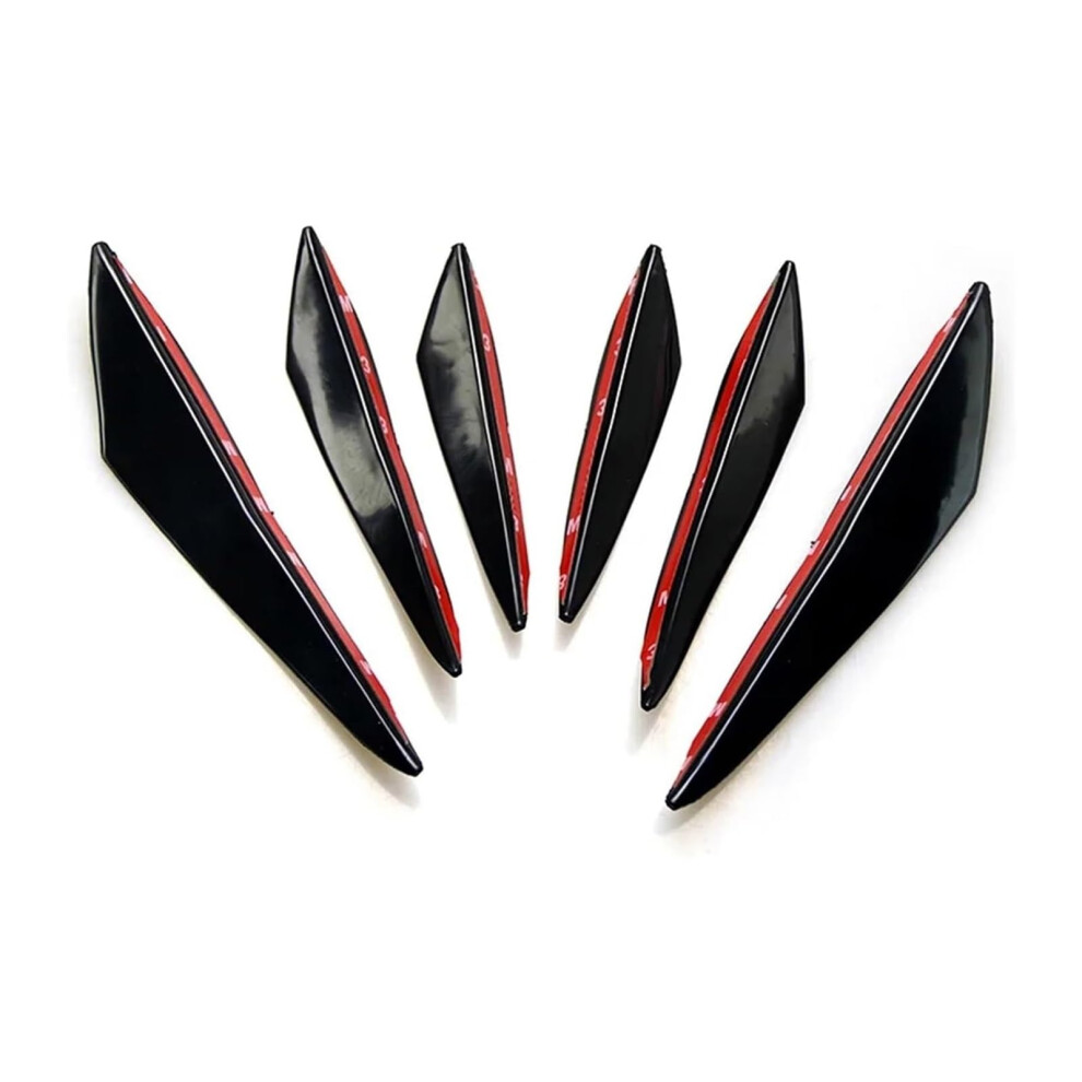 Front Spoilers 6Pcs/Set Decoration Diffuser Splitter Fin Body Spoiler Canard Valence Chin Car Tuning Canard Universal Front Bumper Lip( 6Pcs) Black 9067246747602