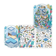 2.5D Deco Scene Sticker Cartoon Landscape Sticker-Deep Sea Inn